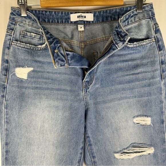 Mica Denim Distressed Super High Rise Relaxed Fit Blue Jeans Women’s Size 29 - Picture 4 of 6